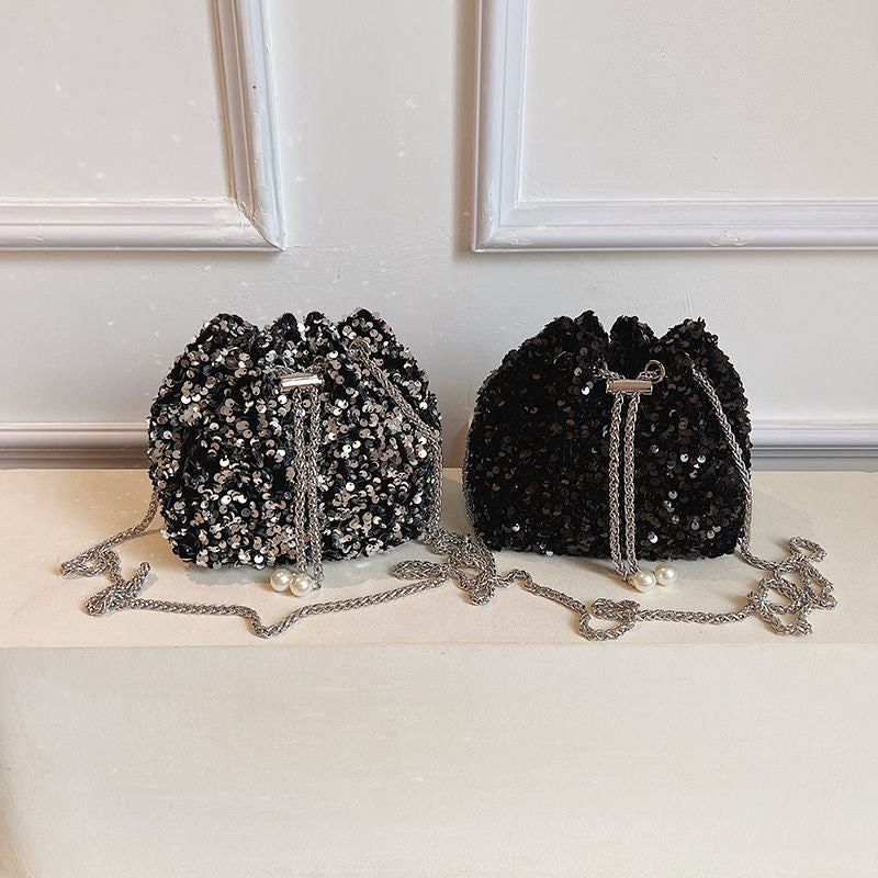 Aiké Éclat Sequin Drawstring Bucket Bag