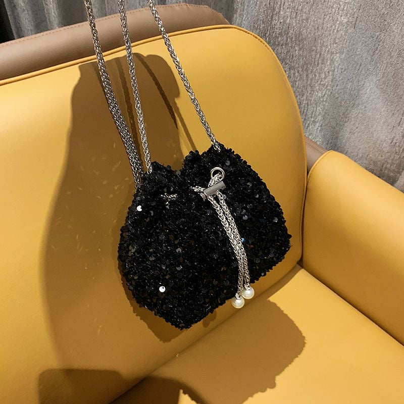 Aiké Éclat Sequin Drawstring Bucket Bag