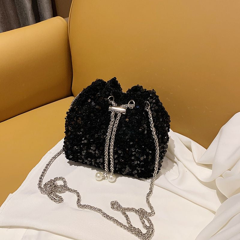 Aiké Éclat Sequin Drawstring Bucket Bag