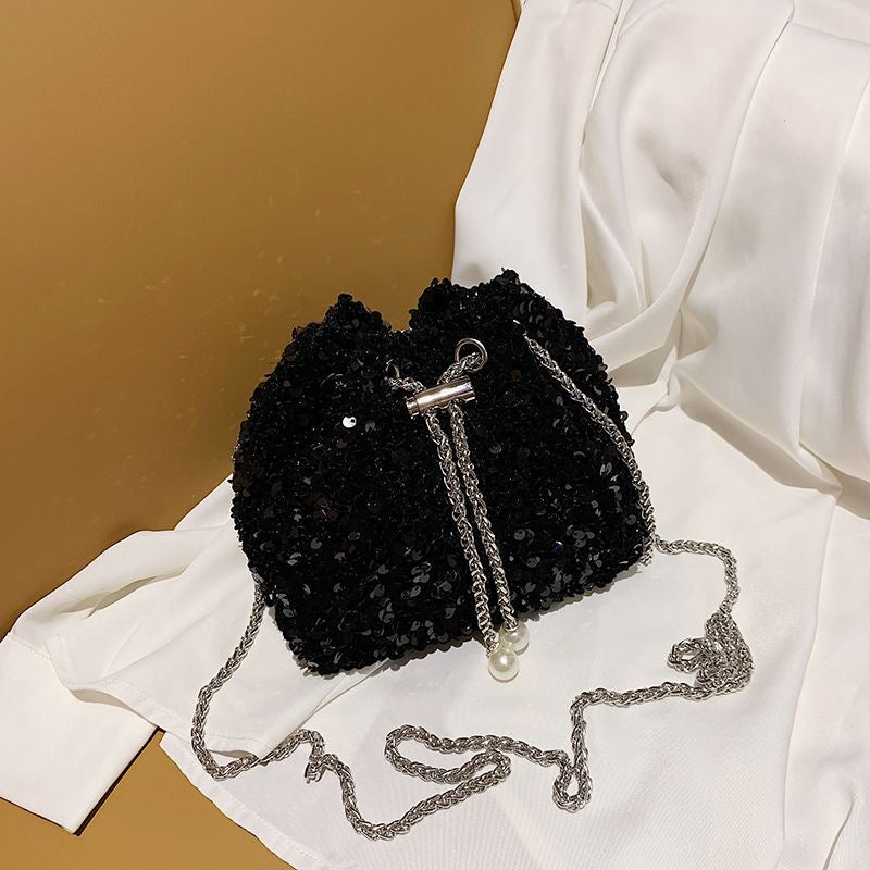 Aiké Éclat Sequin Drawstring Bucket Bag