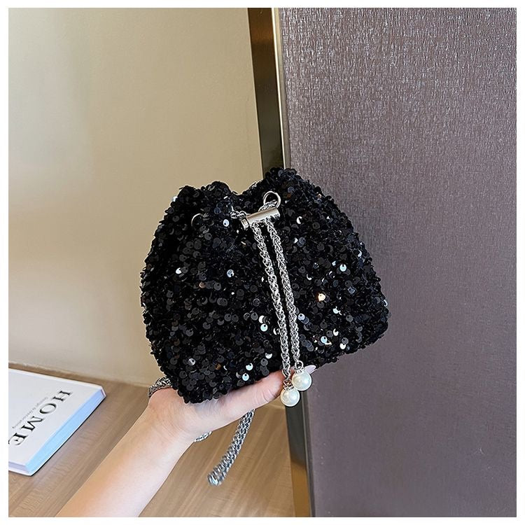 Aiké Éclat Sequin Drawstring Bucket Bag