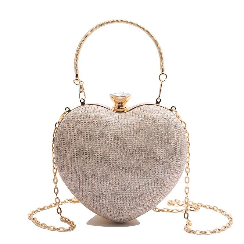 Aiké Cœur Diamond-Clasp Heart Minaudière