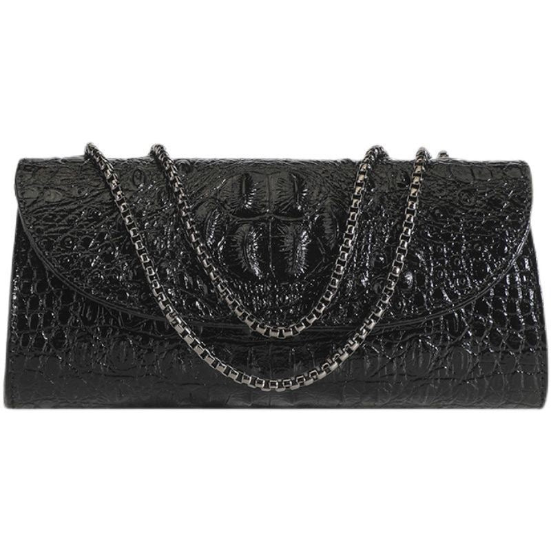 Aiké Panthère Croc-Embossed Patent Clutch