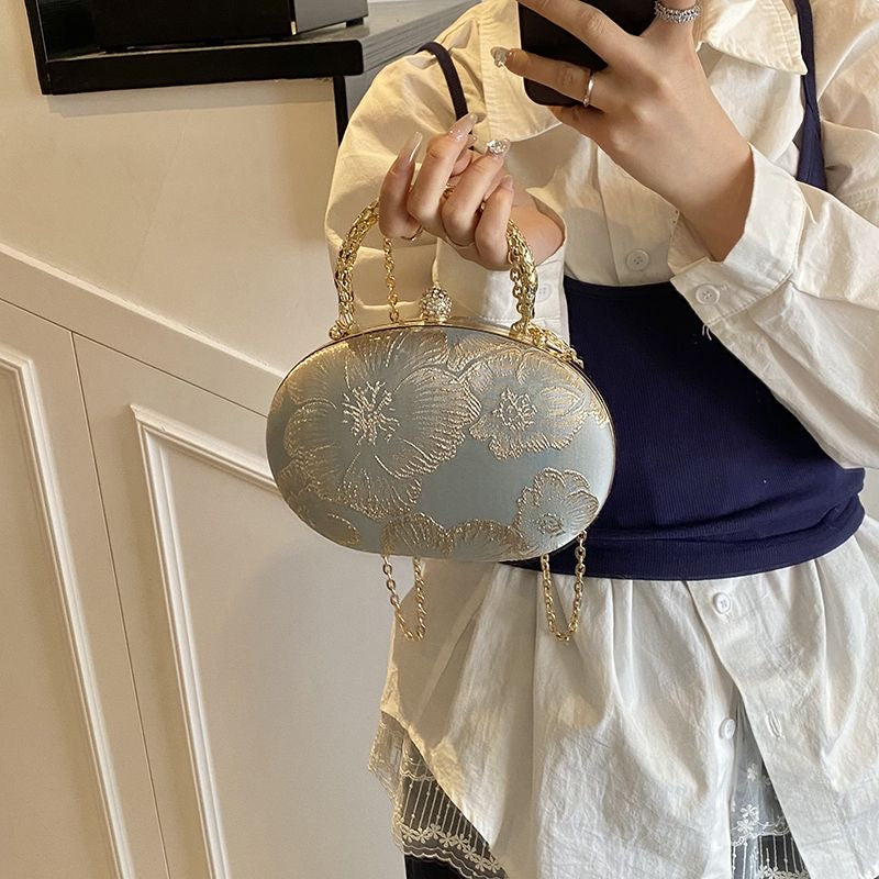 Aiké Versailles Floral Jacquard Oval Evening Bag