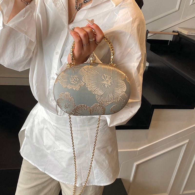 Aiké Versailles Floral Jacquard Oval Evening Bag