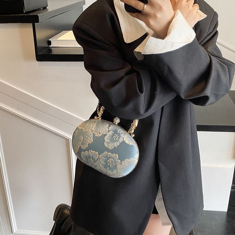 Aiké Versailles Floral Jacquard Oval Evening Bag