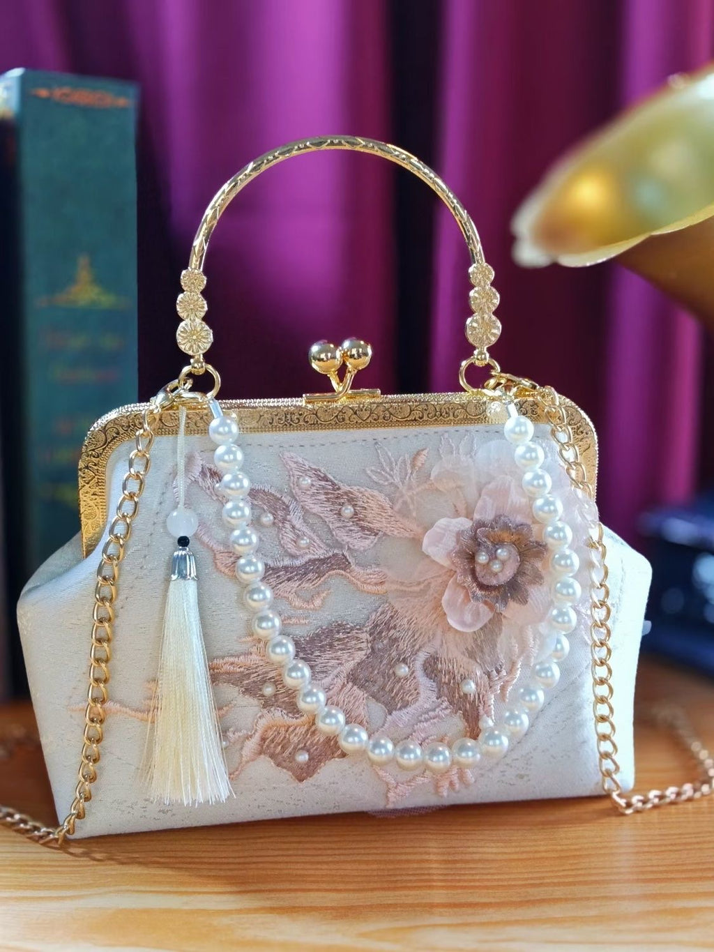 Aiké Séraphine Embroidered Floral Frame Bag