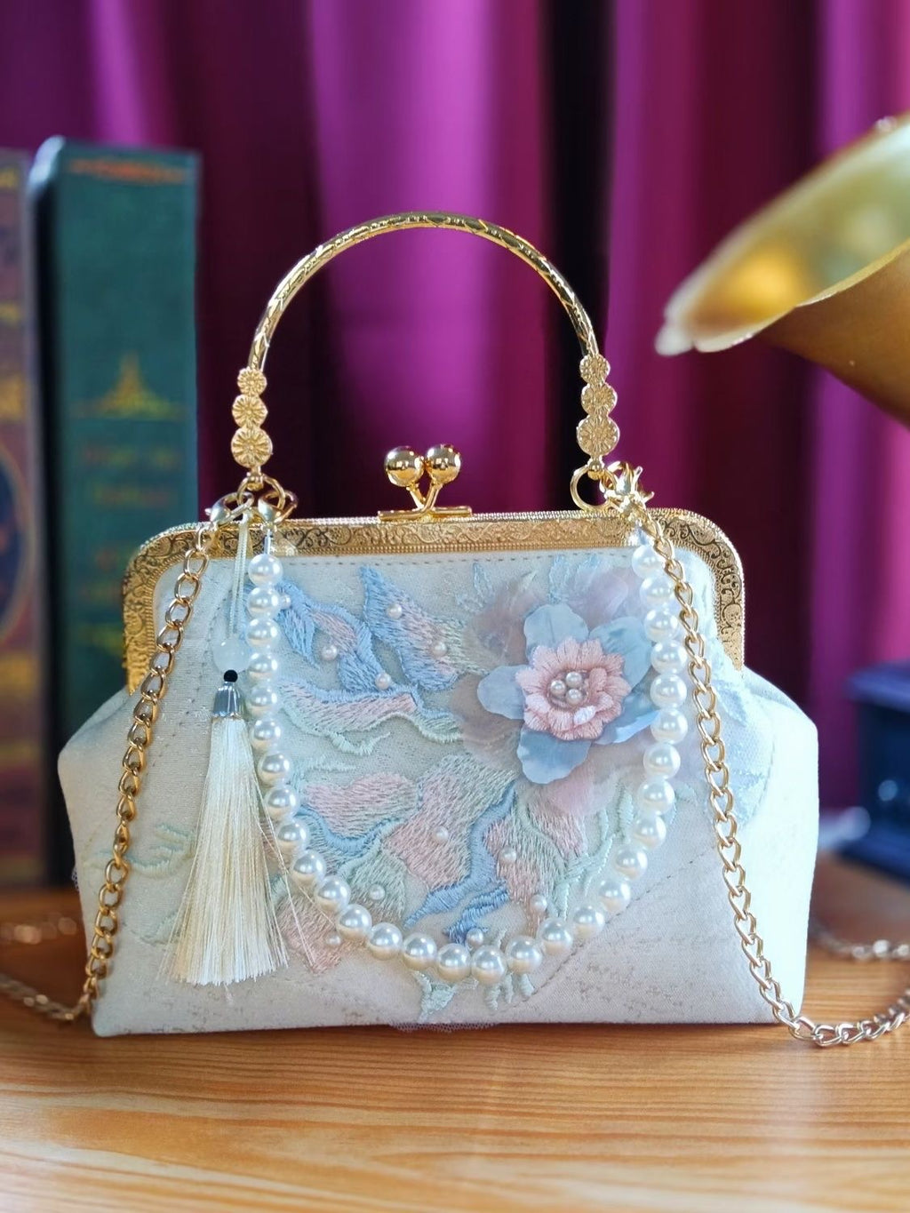 Aiké Séraphine Embroidered Floral Frame Bag