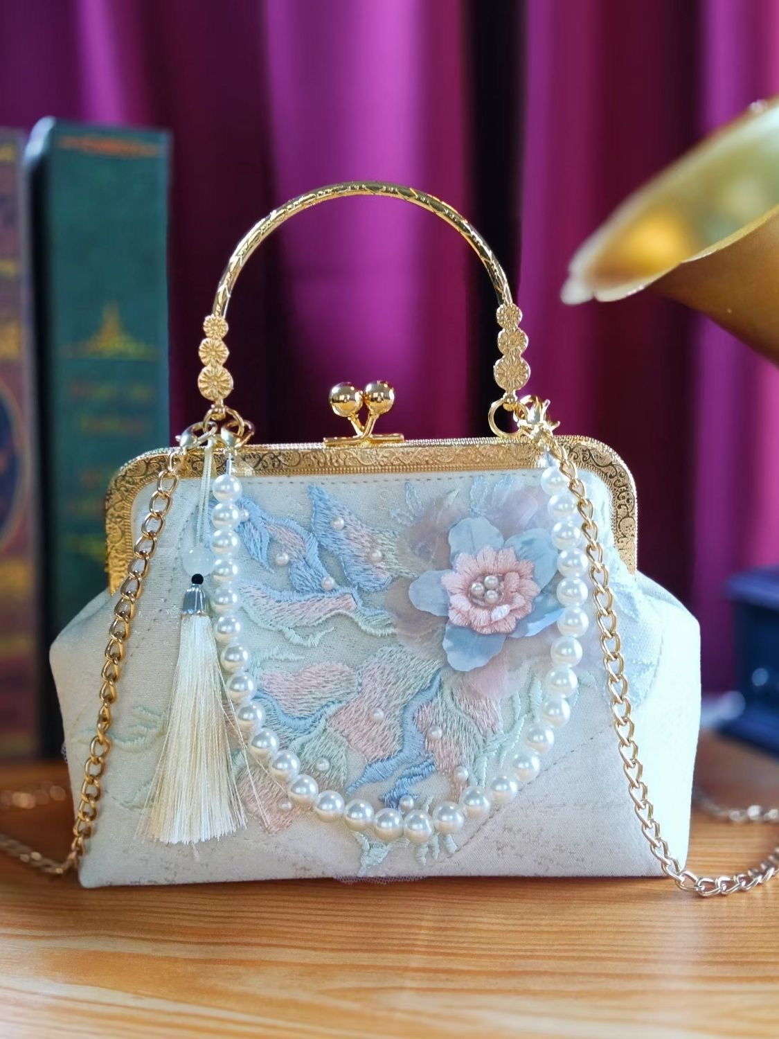 Aiké Séraphine Embroidered Floral Frame Bag