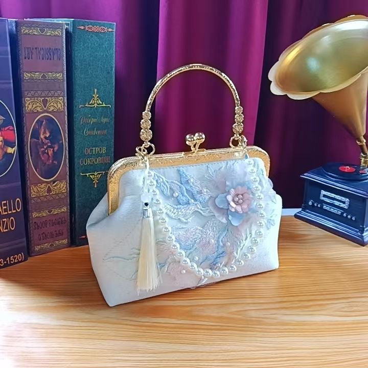 Aiké Séraphine Embroidered Floral Frame Bag