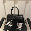 Aiké Allure Patent Double-Handle Flap Bag