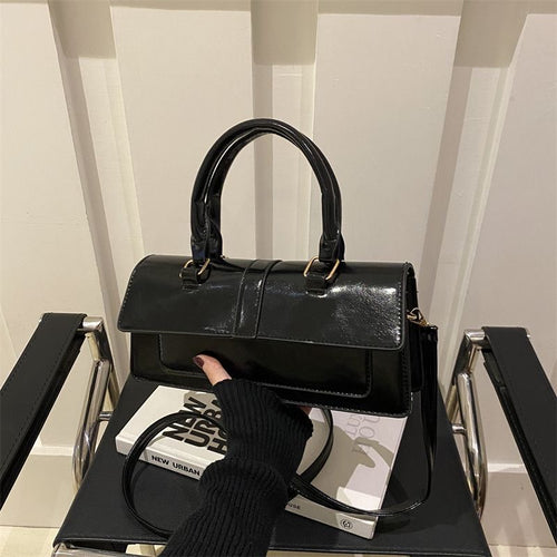Aiké Allure Patent Double-Handle Flap Bag