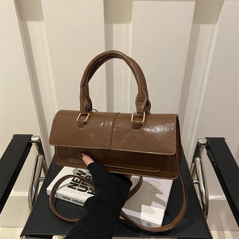 Aiké Allure Patent Double-Handle Flap Bag