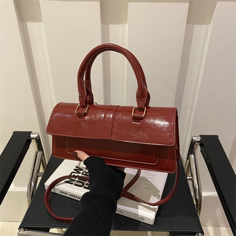 Aiké Allure Patent Double-Handle Flap Bag