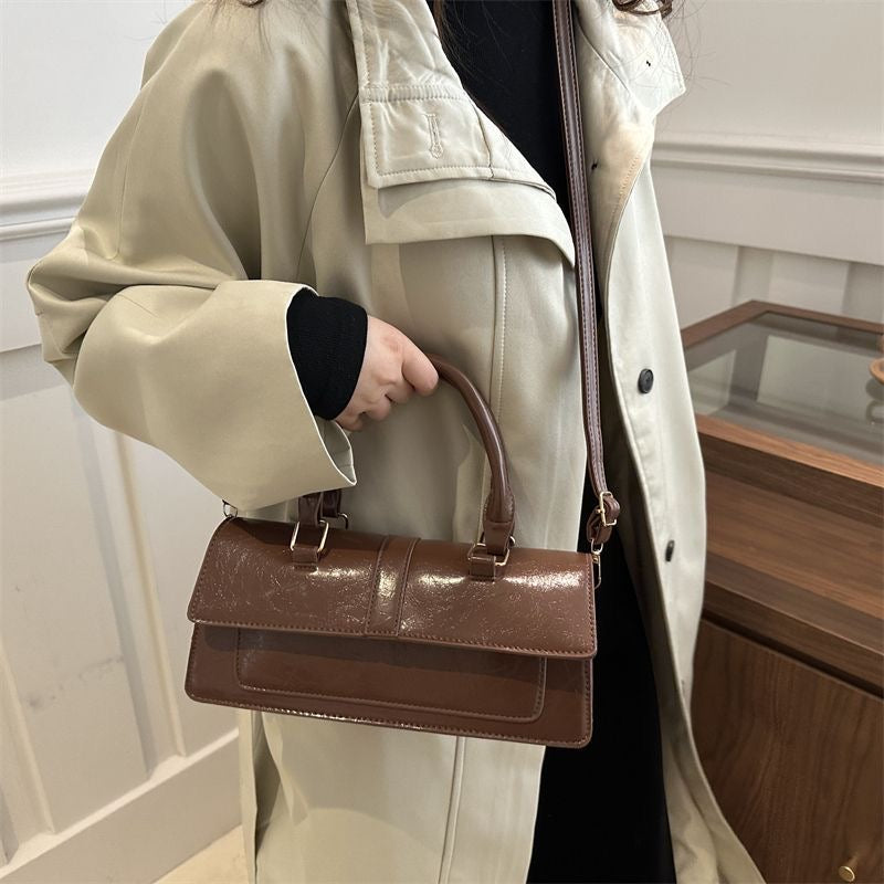 Aiké Allure Patent Double-Handle Flap Bag