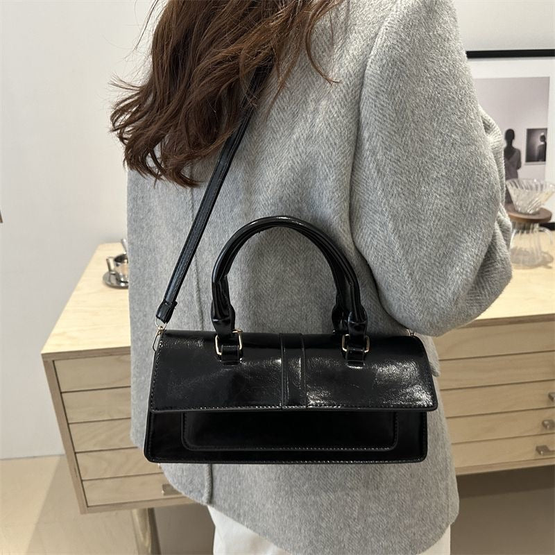 Aiké Allure Patent Double-Handle Flap Bag