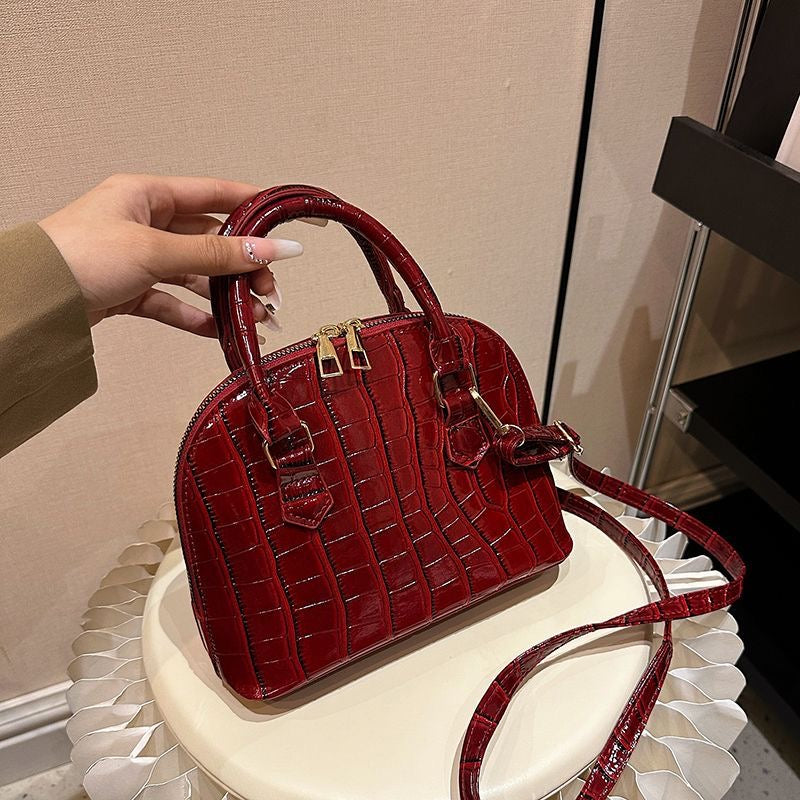 Aiké Coquille Mini Croc-Embossed Dome Bag