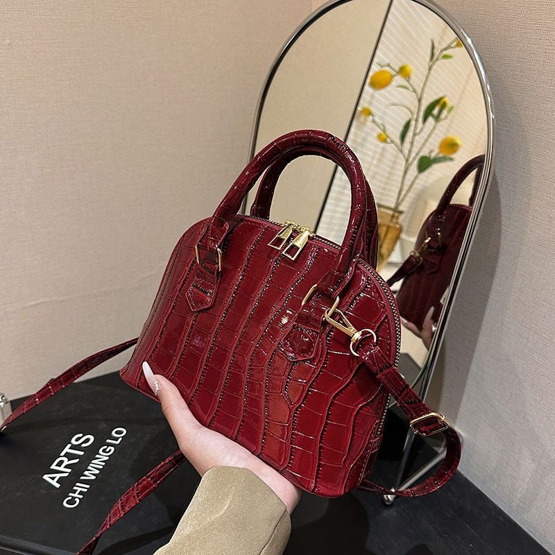 Aiké Coquille Mini Croc-Embossed Dome Bag