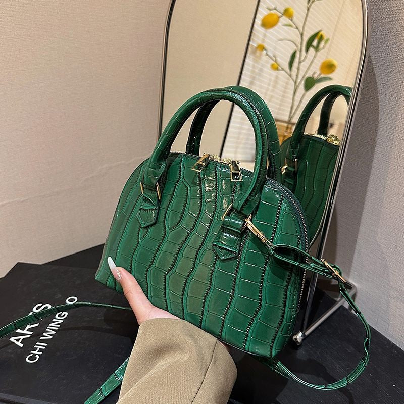 Aiké Coquille Mini Croc-Embossed Dome Bag