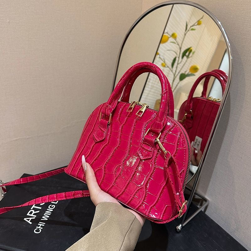 Aiké Coquille Mini Croc-Embossed Dome Bag