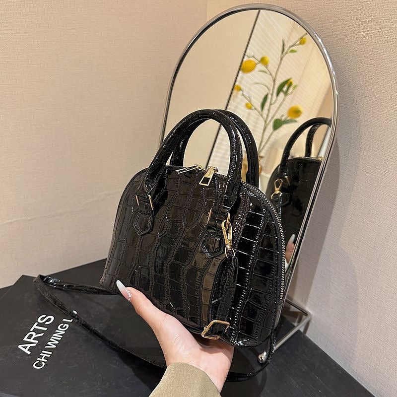 Aiké Coquille Mini Croc-Embossed Dome Bag