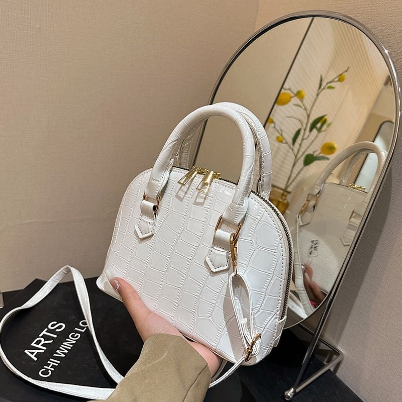 Aiké Coquille Mini Croc-Embossed Dome Bag