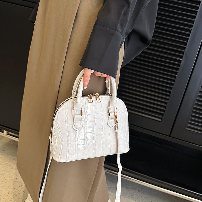 Aiké Coquille Mini Croc-Embossed Dome Bag