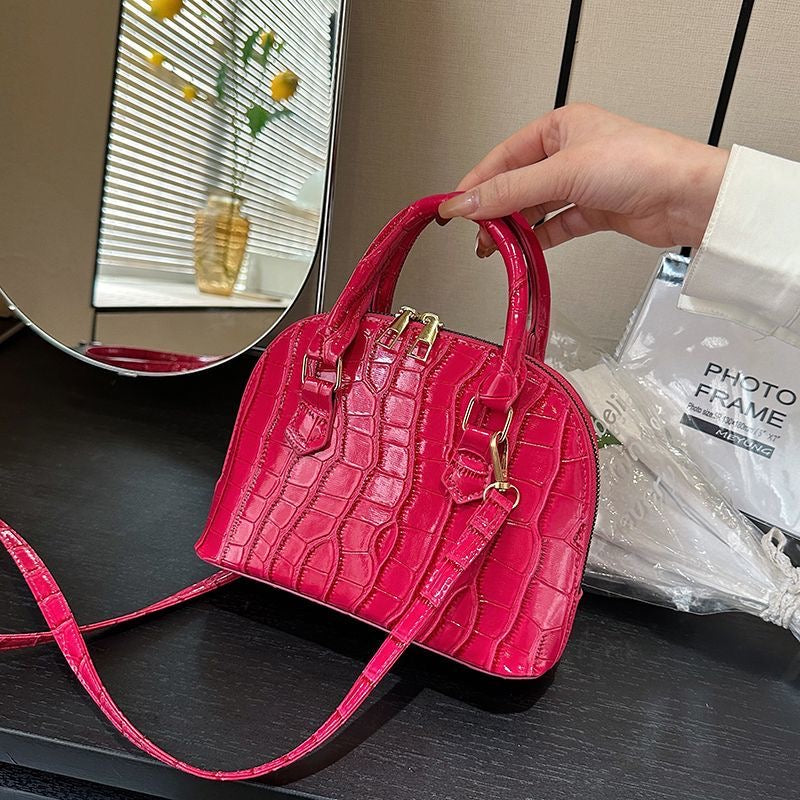 Aiké Coquille Mini Croc-Embossed Dome Bag