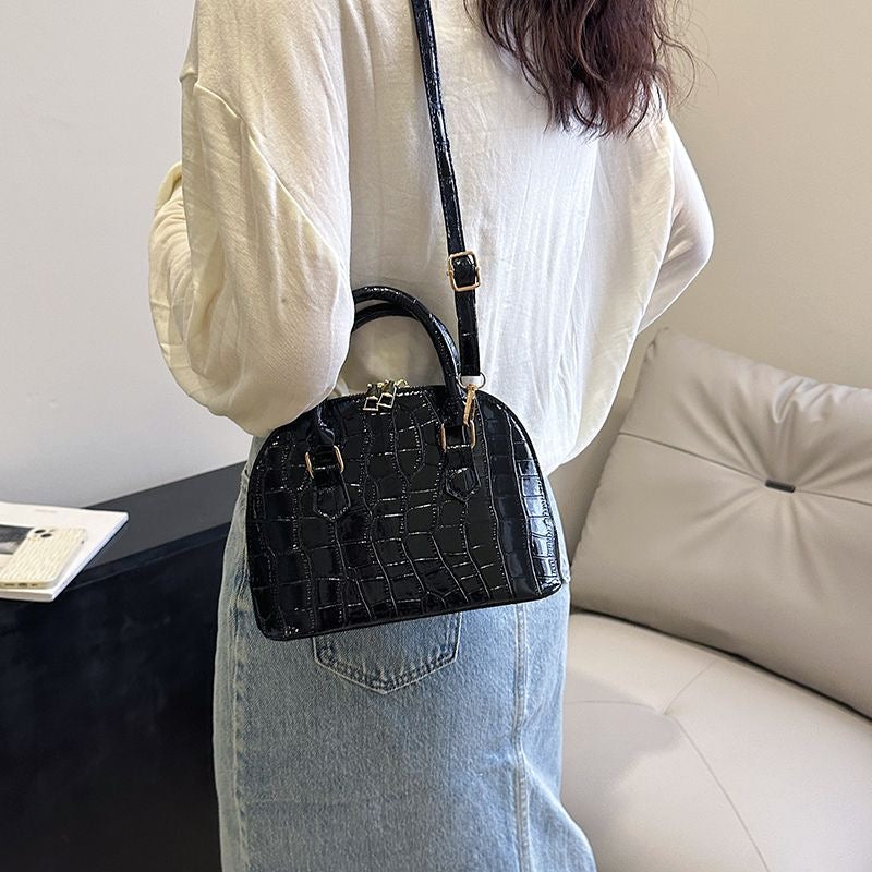 Aiké Coquille Mini Croc-Embossed Dome Bag