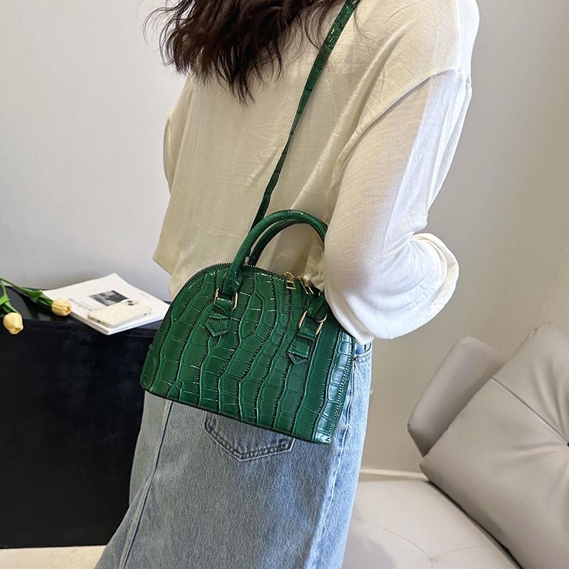 Aiké Coquille Mini Croc-Embossed Dome Bag