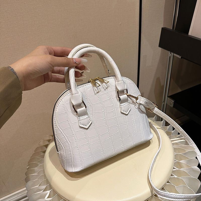 Aiké Coquille Mini Croc-Embossed Dome Bag